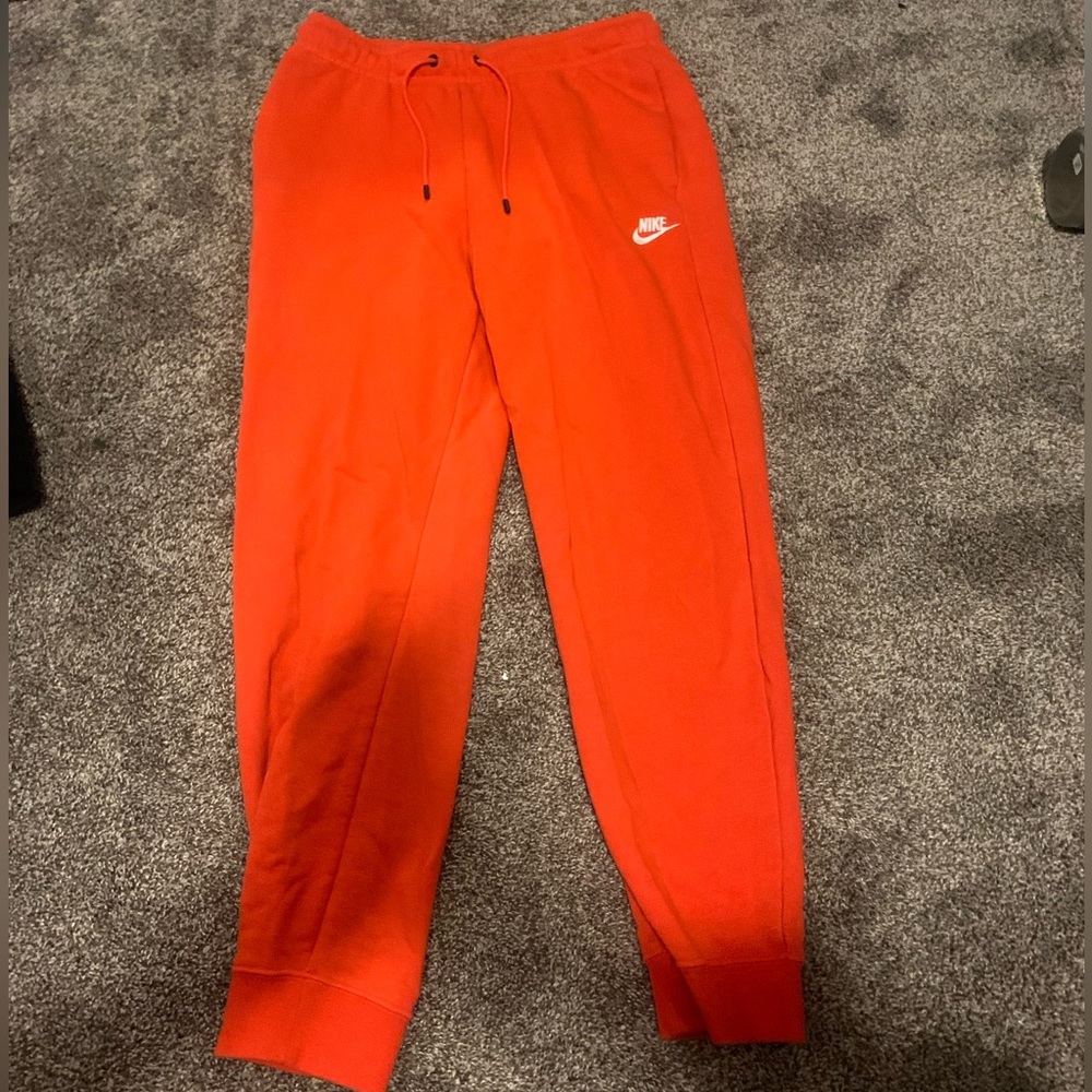 Bright red sweatpants
